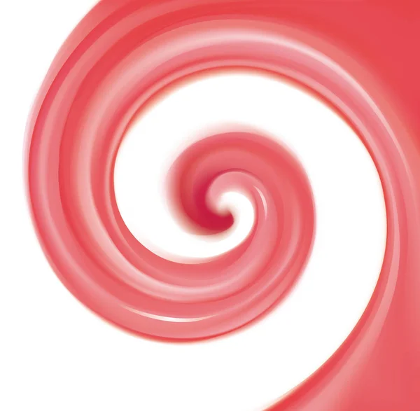 光泽径向弯曲喜欢与文本上乳白色条纹的空间 旋转红色凝胶涡流糖浆表面 令人垂涎的混合果酱汁的玫瑰色的颜色 红浆果 龙或火龙果 葡萄柚 — 图库矢量图片