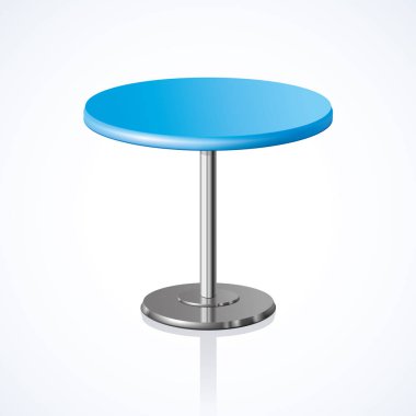 Büyük tur disk şekli canlı camgöbeği rengi şık 3d kurulu panel stand beyaz zemin üzerinde bir katı parlak kök yürüyerek. Club Konsept Tasarım nesnesi. Metin için yer ile yakın çekim yan görünüm