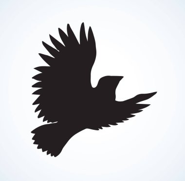 Romantik grace collurio beyaz cennet zemin üzerinde. Karanlık mürekkep elle çizilmiş kuşu Logo Amblem piktogram yarım yamalak sanat vintage kontur stil metin için yer üzerinde oyma baskı içinde kuş. Closeup görünümü