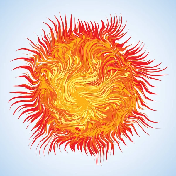 Künstlerischen Hellen Warmen Roten Burn Circle Mitte Zeichnung Formgestaltung Optische — Stockvektor