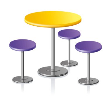 Büyük yuvarlak yüzey şekli soluk gri şık 3d yastıklı yönetim kurulu ve sıraları kürsüye yürüyerek açık renkli parlak bir. Club dinlenme modern retro tasarım. Metin için yer ile portre yan görünüm