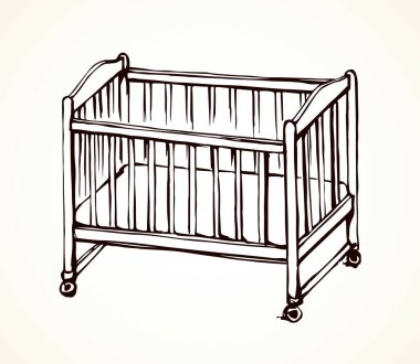 Beyaz oda duvarında şirin bir karyola şekerlemesi tasarımı. Siyah mürekkep el çizimi güvenlik rüyası objesi logosu çizimi antika karalama şekli kağıt boşluğu üzerine kağıt kalem