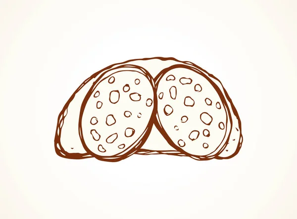 Savoureux Croûté Section Pain Pâte Seigle Naturel Délicatesse Portion Bratwurst — Image vectorielle