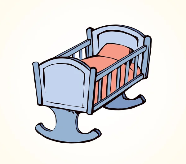 Aranyos Vasúti Carrycot Nap Design Fehér Szoba Fali Háttér Csecsemőkor — Stock Vector