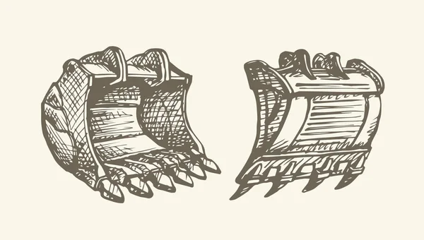 Сталь Большой Автоматический Толчок Руку Мотыги Щебня Снос Белом Фоне — стоковый вектор