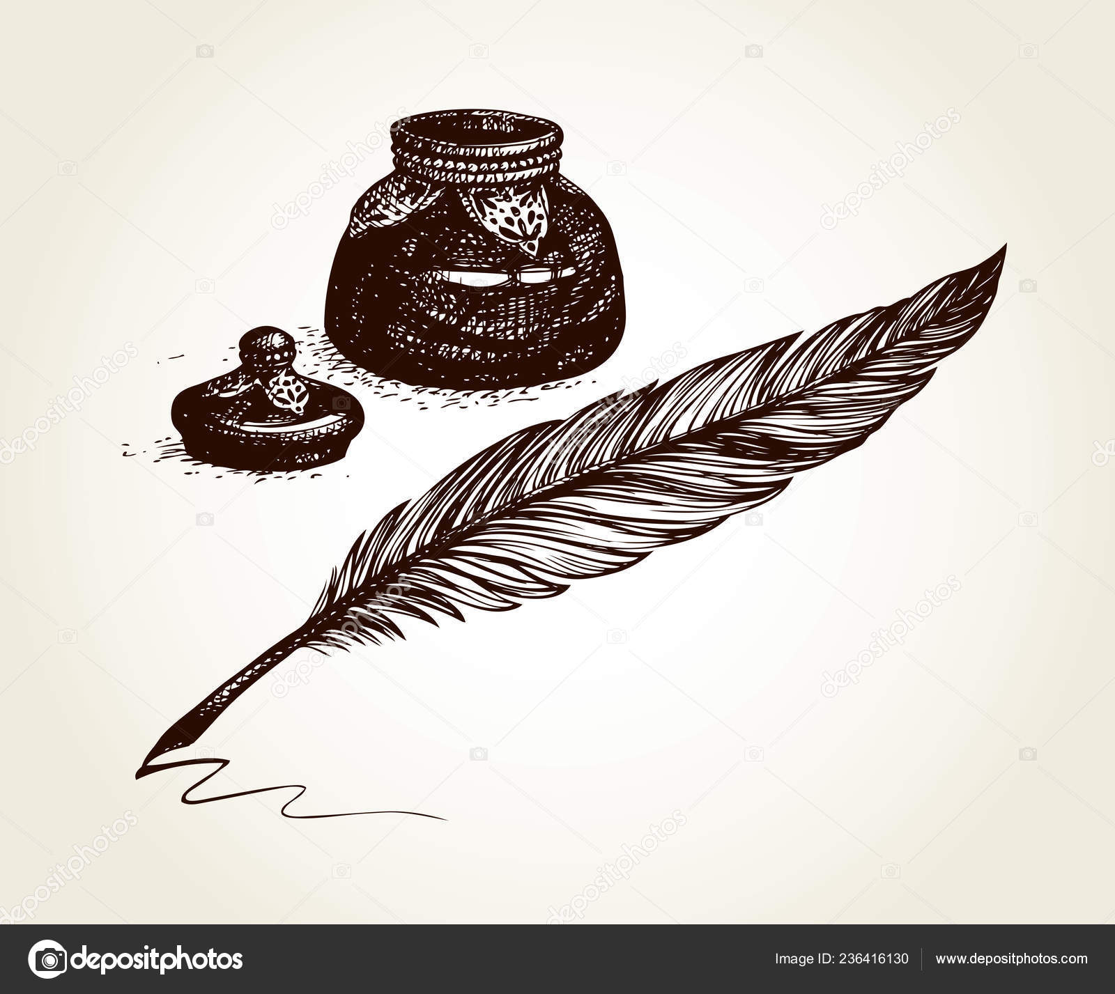 Book Feather Pen Vector & Photo (Free Trial) | Bigstock