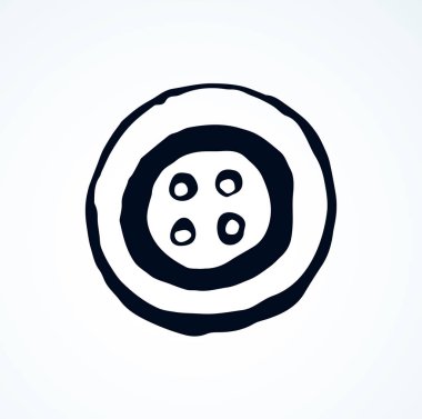 Beyaz giyim dekor arka planına kurulmuş modern sevimli damızlık tokası aracı. El yazısı, siyah mürekkep çizimi, amblem amblemi, eskimiş resim çizimi, kağıt üzerine yazı için kalem. Görüntüyü kapat