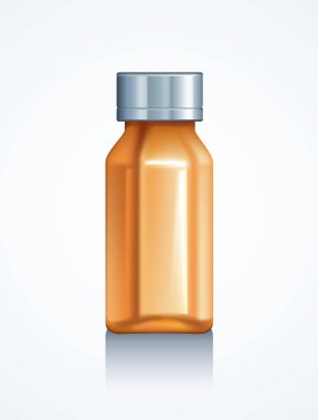 Küçük boş kapak yardım çare örnek flacon mühürlü. Cerrahi eczane sağlık embty virüs inocule laboratuvar nesne logo piktogram kavramı çizin. Closeup temiz steril hypoderme serum sıvı ürün konteyner