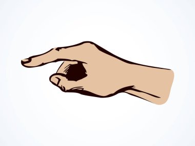 Beyaz arka planda, el genişliği kadar olan bir kol. Freehand ana hatları siyah mürekkep çizilmiş logo pictogram amblemi eskimiş sanat karikatür tarzı kalemle metin için kağıt boşluğuna çizilmiş. Yakın kenar görünümü