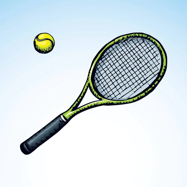 Squash Sträckt Cirkel Netto Lime Racetball Isolerad Vit Bakgrund Liga — Stock vektor