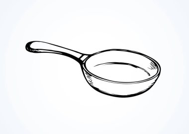 Beyaz arka planda izole edilmiş ahşap çubuklu eski boş demir kızartma makinesi. El yazısı çizimi el yazısı çizimi resim çizimi, resim retro doodle oymalı kağıt üzerine yazı için kalem. Yakından bak