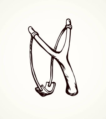 Arka planda basit bir Grunge nişancısı cihazı var. Freehand ana hatları siyah mürekkep çizilmiş yetişkin kabile savaş objesi logosu amblemi pictogram antik sanat karalama komik kalem metin alanı üzerine kağıt kalem