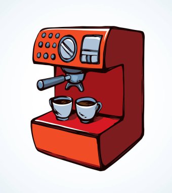 Hızlı sabah sıcak damla kırmızı beyaz zemin kürsüye. Parlak turuncu renk el çekilmiş lezzetli lezzet taze yemek nesne logo piktogram sanat modern doodle karikatür tarzı metin için yer kağıt üzerinde kabataslak kırbaç