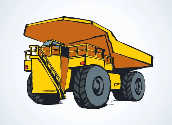 Vettore Gigante Consegnare Metallo Giallo Punta Diesel Spazzatura Discarica Dumtruck — Vettoriale Stock