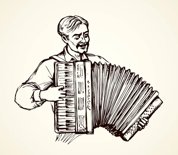 Un homme joue de l'accordéon. Dessin vectoriel Vecteur par ©Marinka  265945258