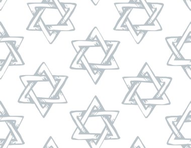 Eski Koşer Musevi chanukkah magen şekil miras zemin. Tanrı'nın Tevrat chanukah Yidiş gün logo amblem. Gri renk elle çizilmiş zion etnik hannukah kroki retro sanat doodle karikatür tarzı ışık beyaz düşkün