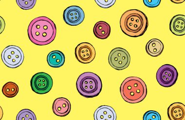 Modern şirin stud toka araç sarı aşınma dekor zemin üzerinde ayarlayın. Parlak multi renk el çizim nesnesini logo amblem retro sanat doodle yarım yamalak etch stil metin için malzeme yer. Görünümü kapatın