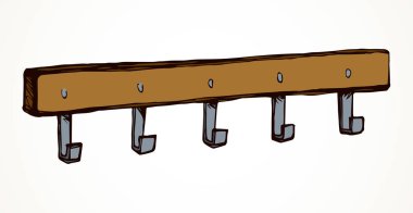 Beyaz salonun arka planında eski ahşap tahta pano dekoru. El çizimi siyah mürekkep desenli obje amblemi. Metin için uzaya retro sanat karikatür tarzı çizilmiş. Kapalı tutucu resim grafiği