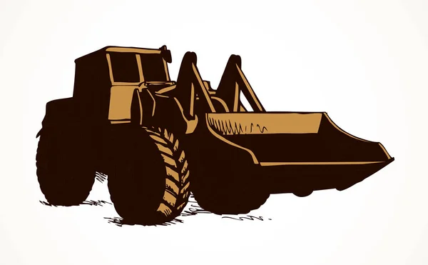 Traktor z łyżką. Rysunek wektor — Wektor stockowy