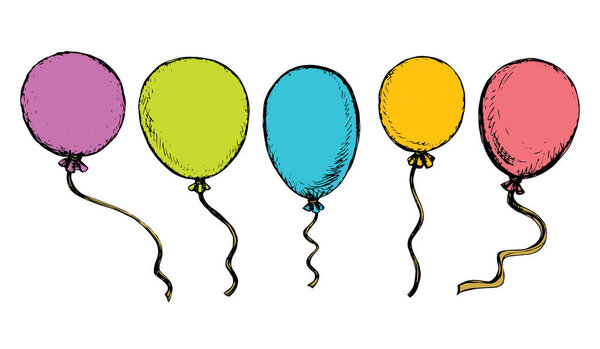 Inflatable balloon. Vector drawing