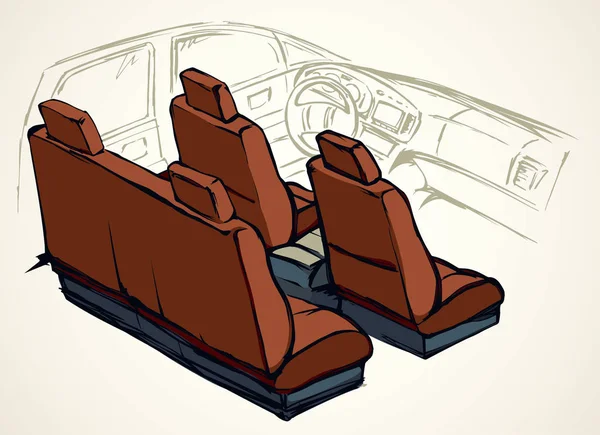 Intérieur de la voiture. Dessin vectoriel — Image vectorielle