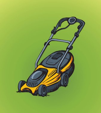 Çim biçme makinesi. Vektör çizim