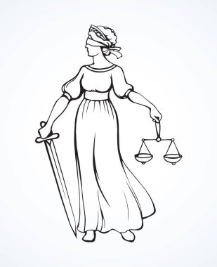 Symbol of justice. Vector drawing clipart