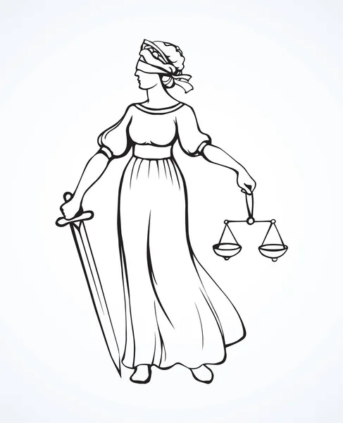 Symbool van Justitie. Vector tekening — Stockvector