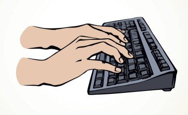 Dizüstü bilgisayar. Yukarıdan görüntüleyin. Vektör çizim