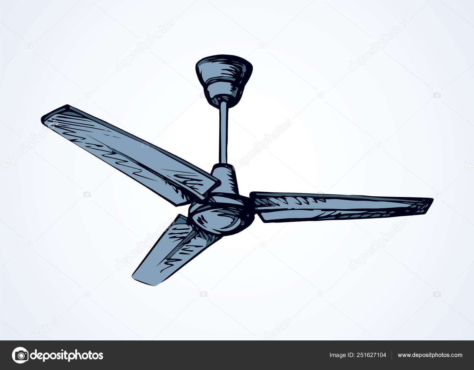 Ceiling Fan Vector Drawing Stock