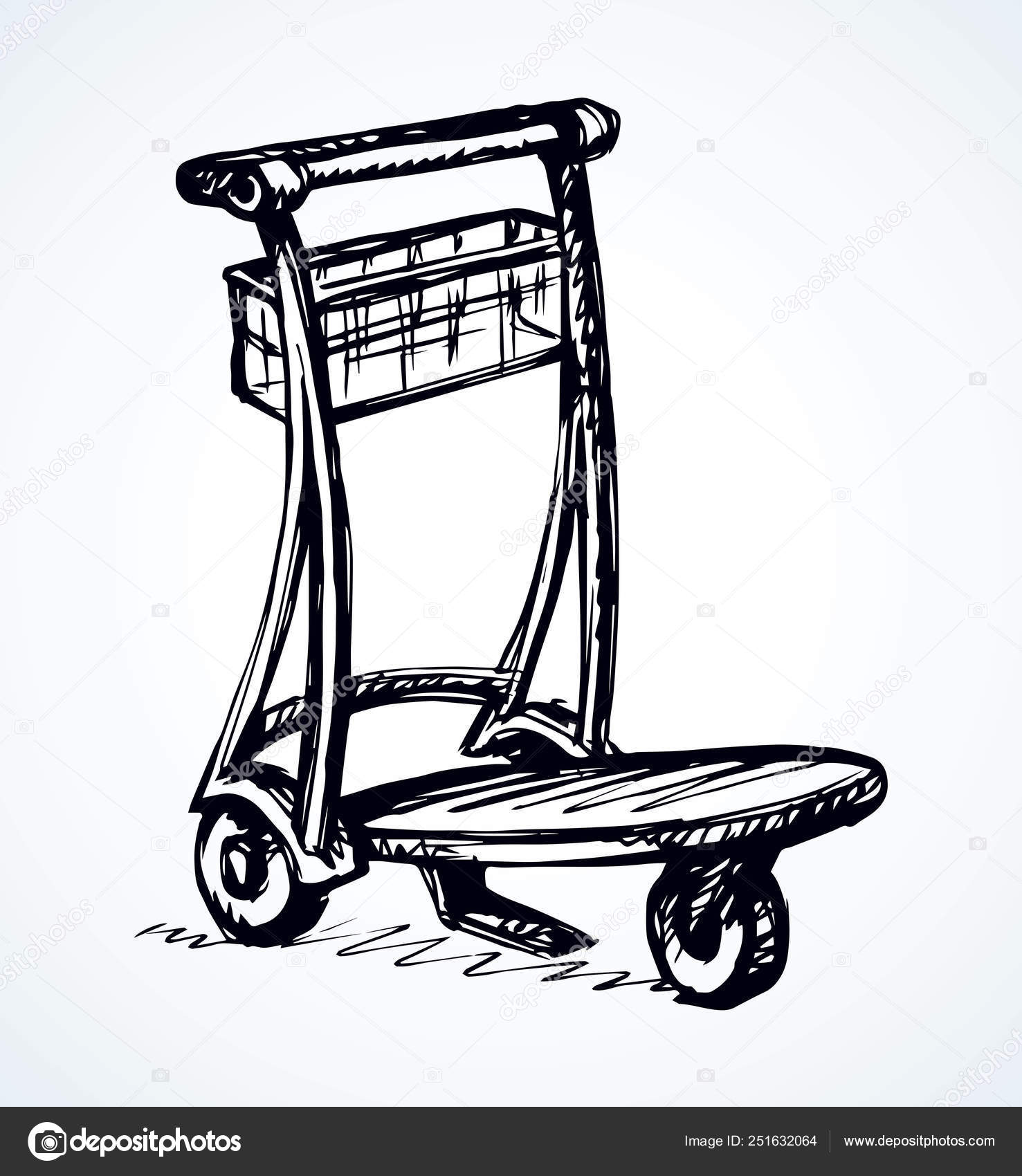 Airport trolley. Vector drawing Stock Vector Image by ©Marinka #251632064 Airport trolley. Vector drawing Stock Vector Image by ©Marinka #251632064