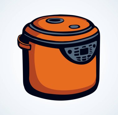 Düdüklü tencere. Vektör çizim makinesi