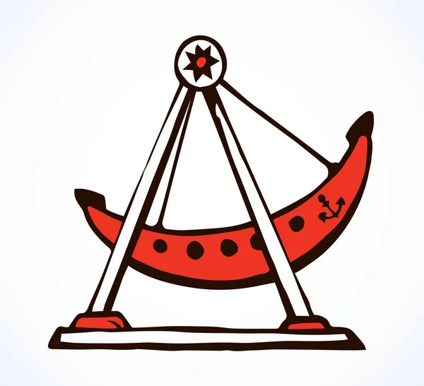 Swing schip. Vector tekening — Stockvector