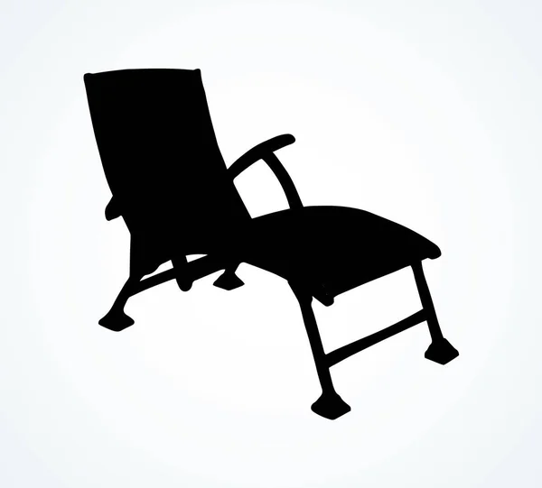 Krzesło plażowe. Rysunek odręczny rysunek wektor — Wektor stockowy
