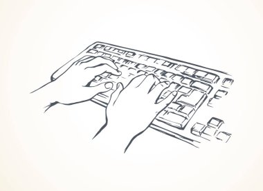 Dizüstü bilgisayar. Yukarıdan görüntüleyin. Vektör çizim