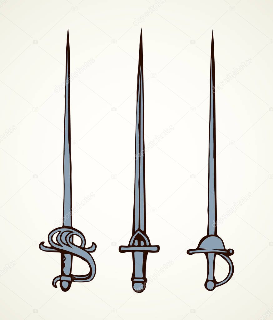Old Epee. Vector drawing