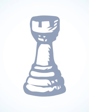 Satranç şekil. Kalesi. Vektör çizim