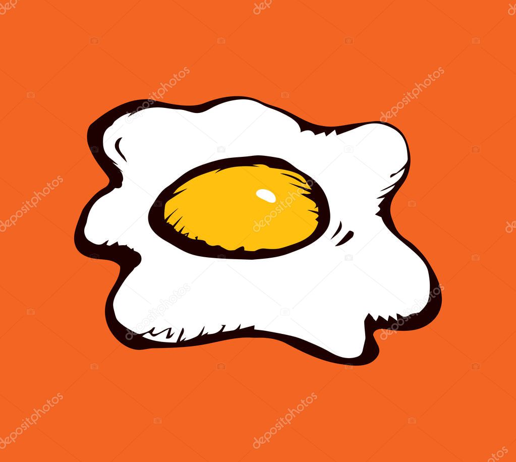 Scrambled eggs. Vector drawing