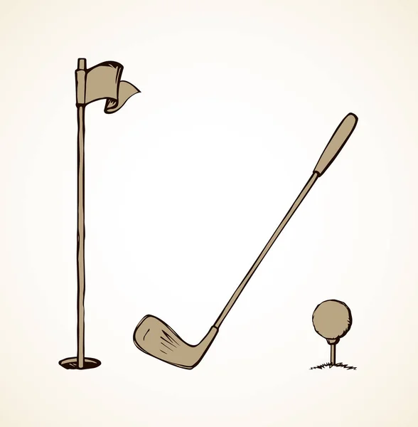 La pelota de golf. Dibujo vectorial — Vector de stock