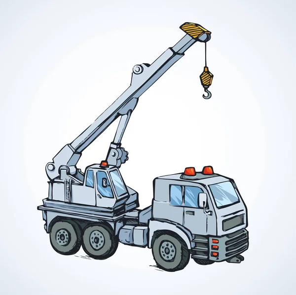 Machine avec grue. Dessin vectoriel — Image vectorielle