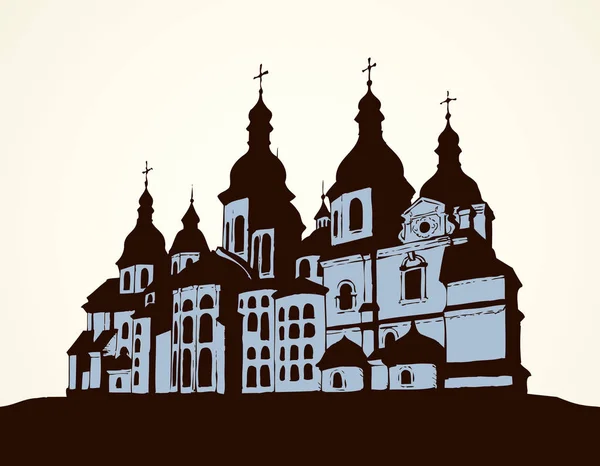 Vector Catedral de Santa Sofía en Kiev, Ucrania — Archivo Imágenes Vectoriales