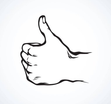 Başparmak yukarı. Tabela mükemmel. Vektör çizimi