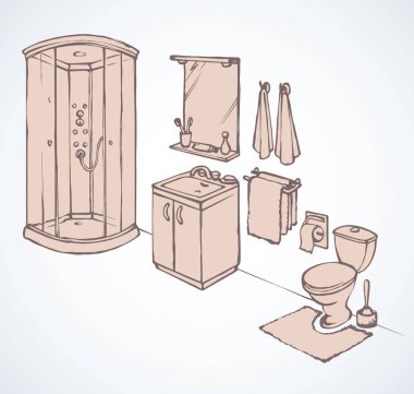 Tuvalet. Vektör çizim