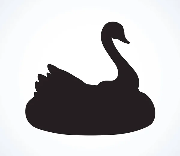 Cisne. Atracción para nadar. Dibujo vectorial — Archivo Imágenes Vectoriales