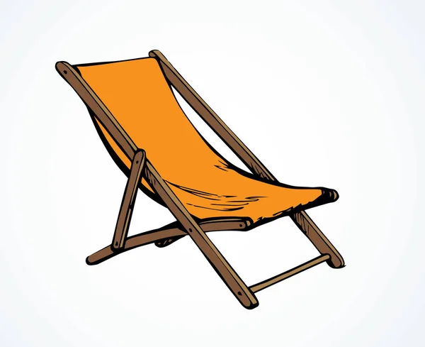 Chaise de plage. Dessin vectoriel à main levée — Image vectorielle