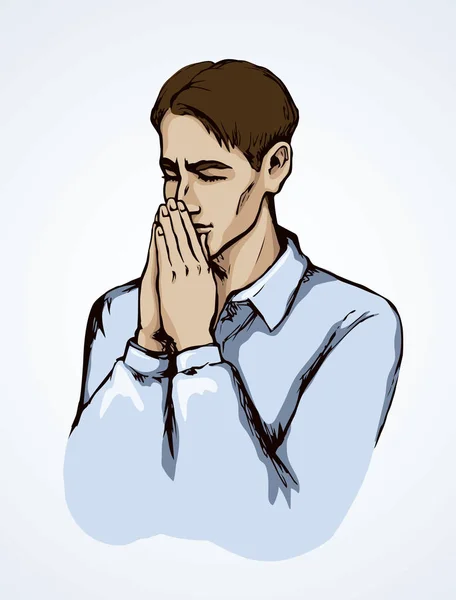 Immagine vettoriale della persona che prega — Vettoriale Stock