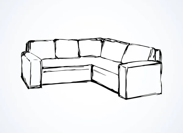 Sofa. Vector tekening — Stockvector