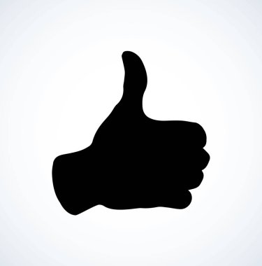 Başparmak yukarı. Tabela mükemmel. Vektör çizimi