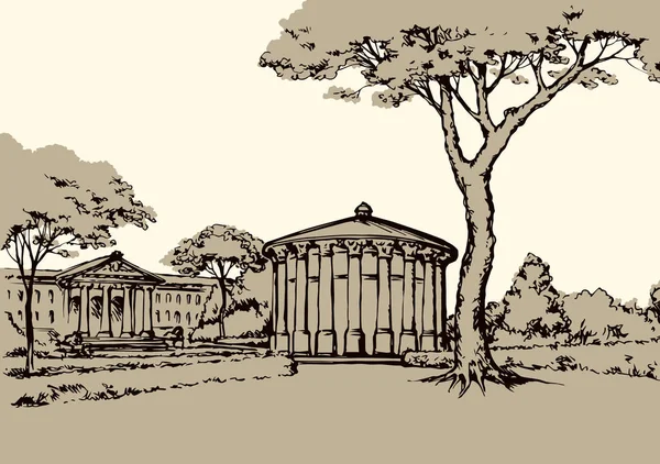 Palace Park. Disegno vettoriale — Vettoriale Stock