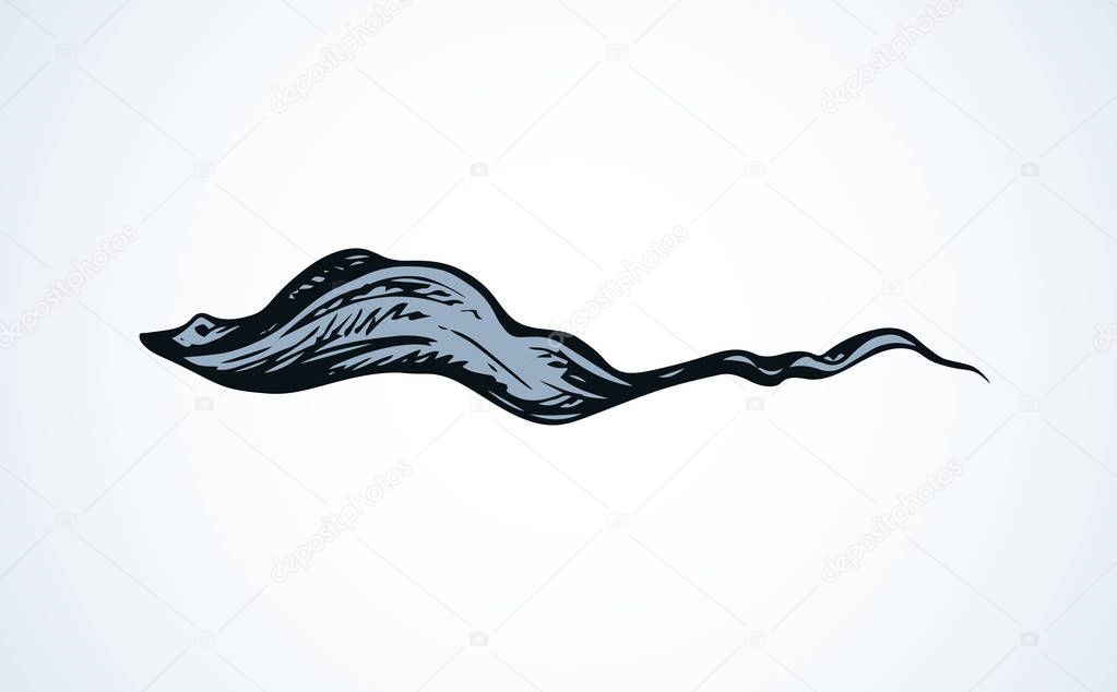 Big danger flat Electric devil shark on white backdrop. Outline dark ink hand drawn zoo pet pictogram logotype emblem sketchy in art vintage engrave doodle style pen on paper space for text. Top view